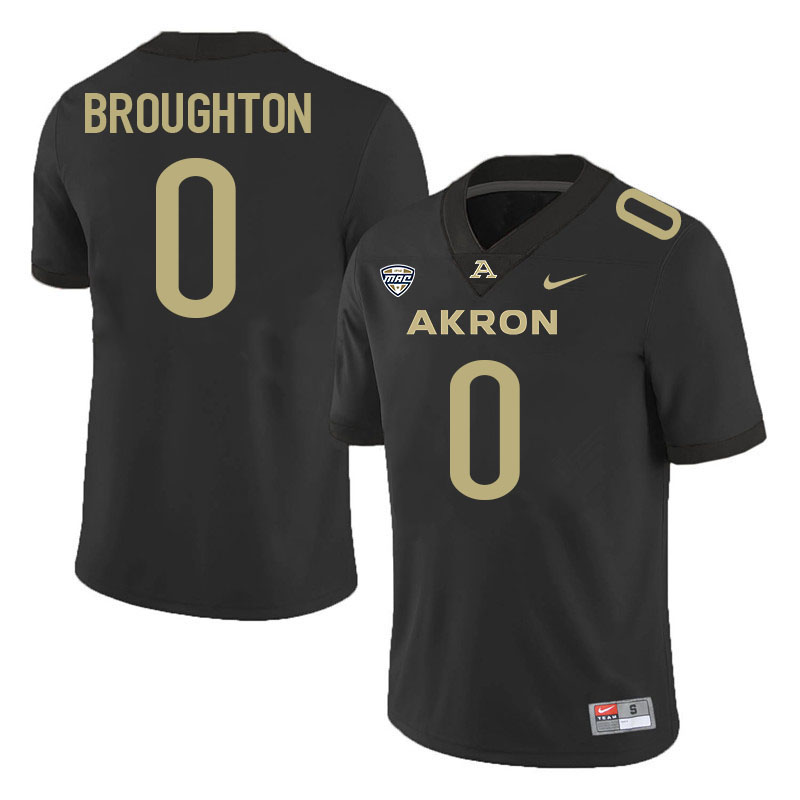 Cibastian Broughton Akron Zips Jersey,University Of Akron #0 Cibastian Broughton Jersey Youth-Black